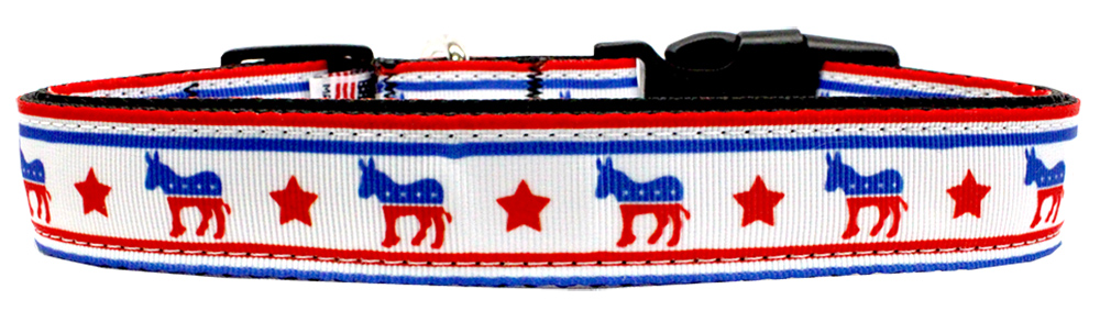Political Nylon Democrat Dog Collar Large